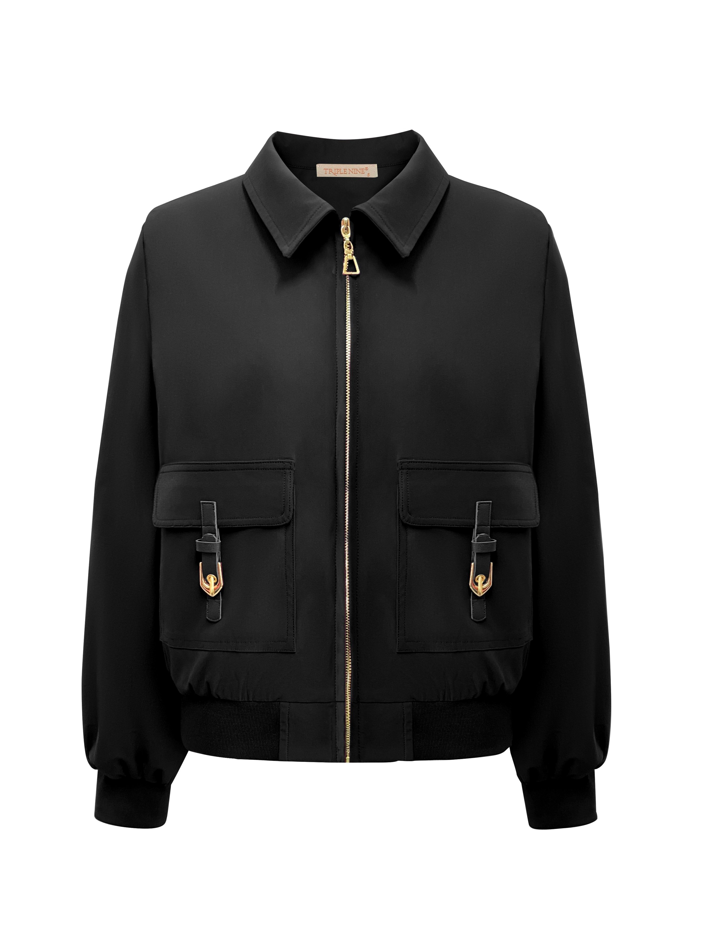 JA92423 Jacket Gold Zip Black - voorkant