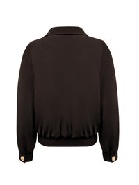 JA92423 Jacket Gold Zip D.Brown - achterkant