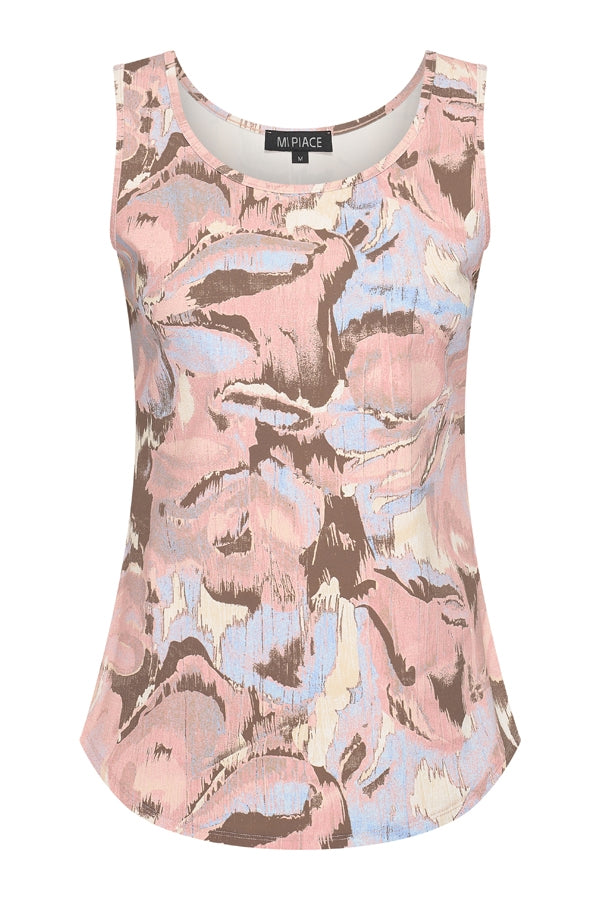 Mi Piace Singlet Wild Flower Print Lavender Blue MP202027WFPT