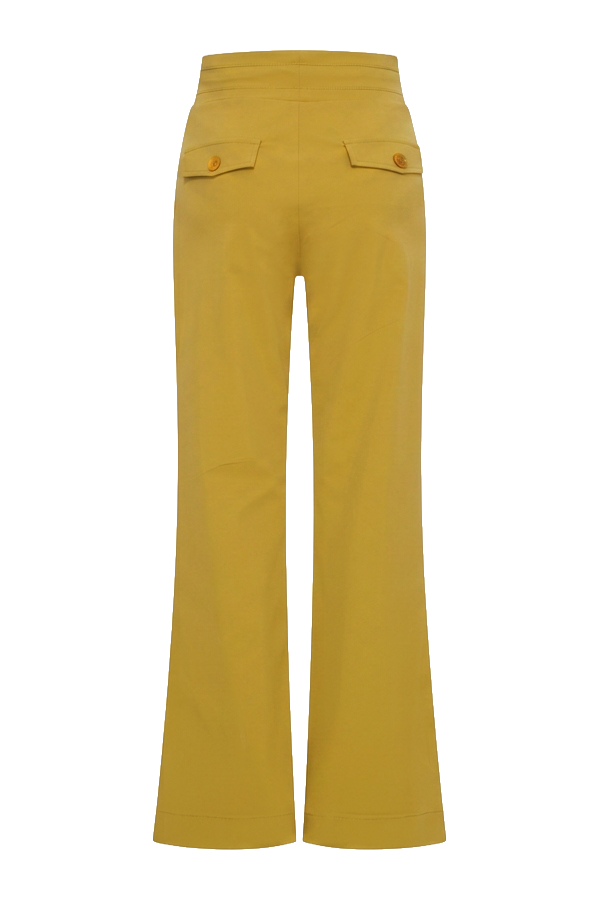Mi Piace Broek Flared Olive Oil - achterkant