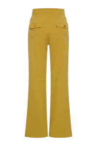 Mi Piace Broek Flared Olive Oil - achterkant