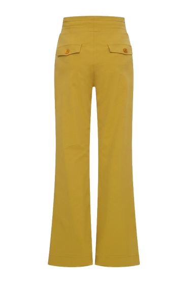 Mi Piace Broek Flared Olive Oil - achterkant