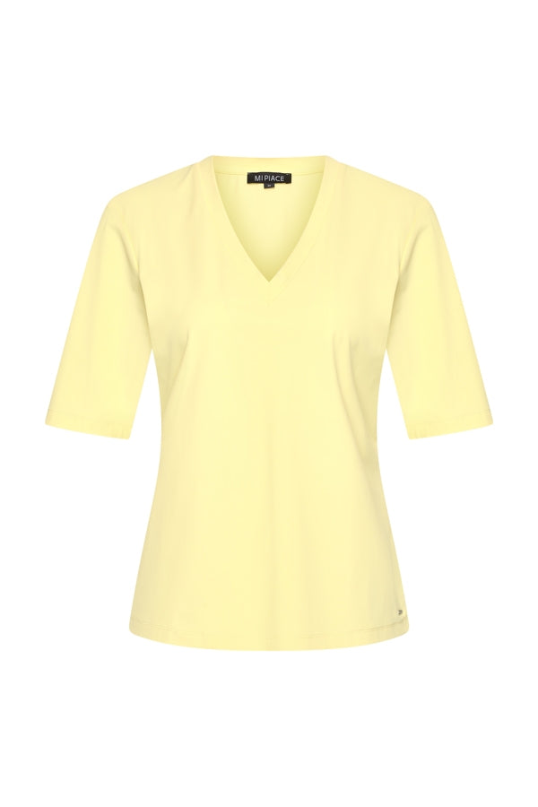Mi Piace T-shirt V-hals Citrongul MP202271