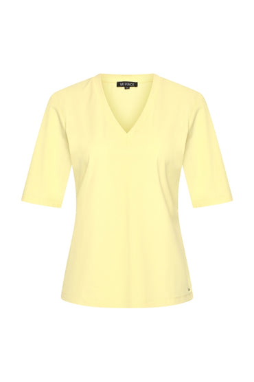 Mi Piace T-Shirt V-Ausschnitt Zitronengelb MP202271