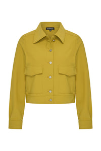 Mi Piace Jacket Cropped Olive Oil - voorkant
