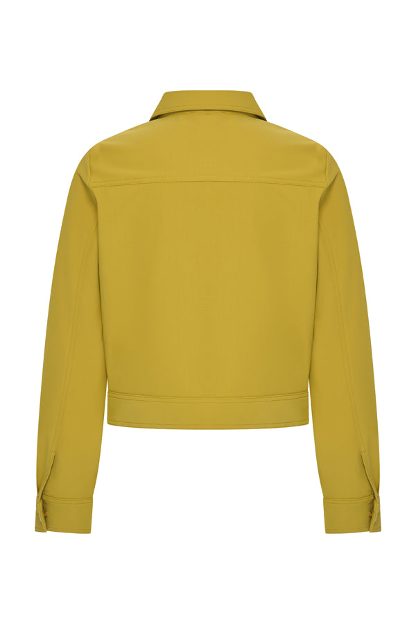 Mi Piace Jacket Cropped Olive Oil - achterkant