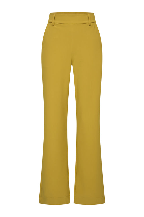 Mi Piace Trousers Straight Heavy Olive Oil - voorkant