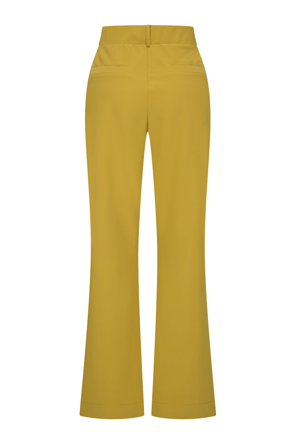 Mi Piace Trousers Straight Heavy Olive Oil - achterkant