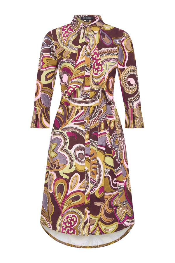 Mi Piace Dress Bow Big Paisley Print Multicolour MP202708BPPT - voorkant