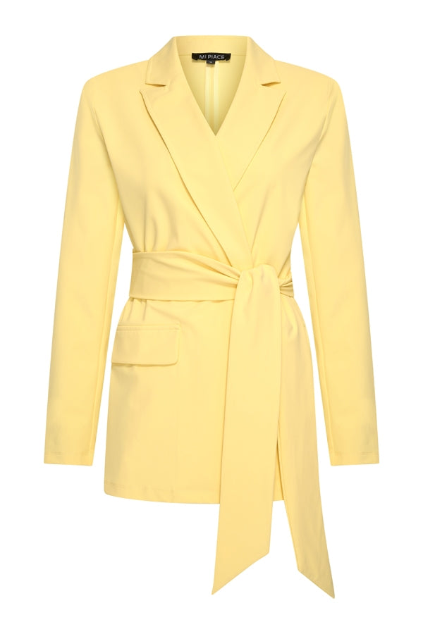 Blazer Mi Piace ceinturé jaune citron MP202823