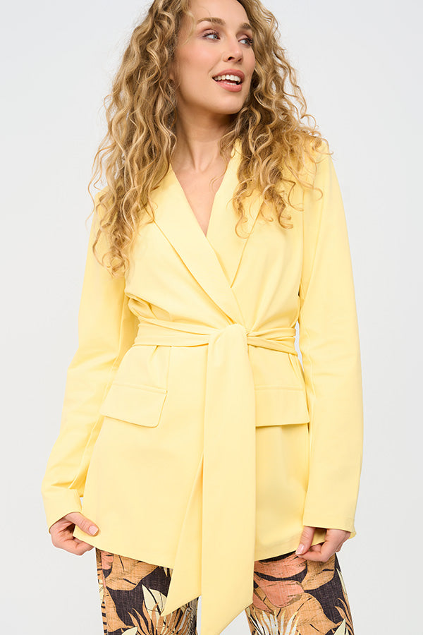 Blazer Mi Piace ceinturé jaune citron MP202823