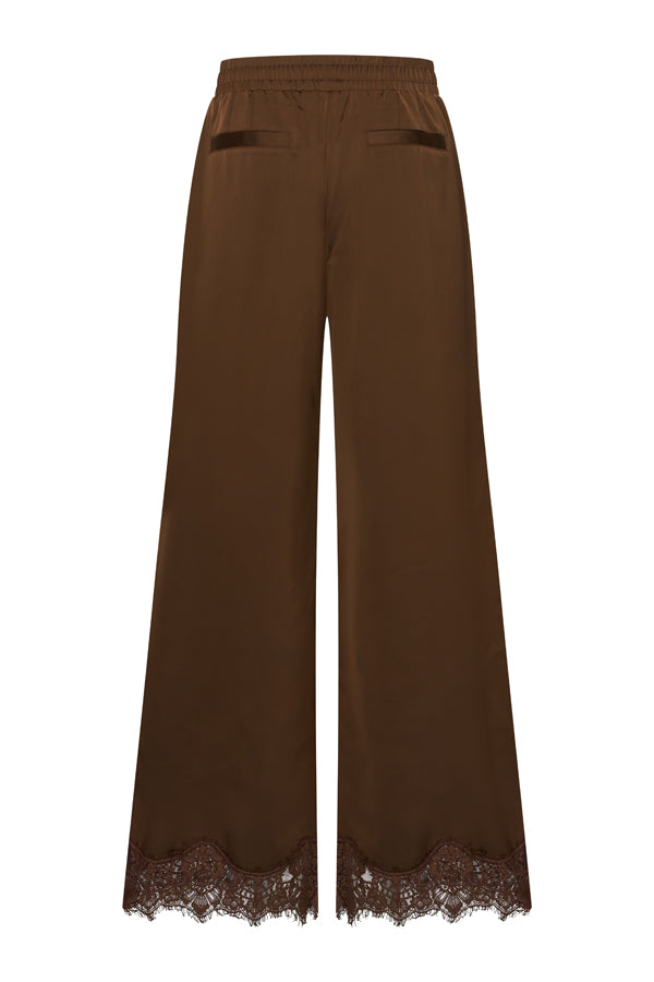 Mi Piace MP202907 broek Chestnut met kanten zoom, achterzijde
