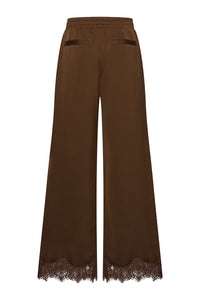 Mi Piace MP202907 broek Chestnut met kanten zoom, achterzijde