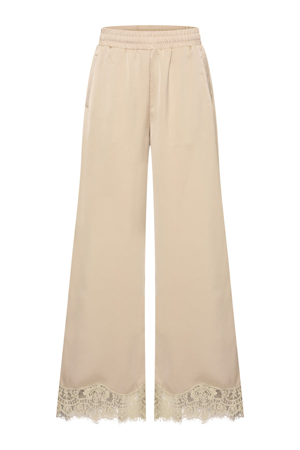 Mi Piace Hose Sand - Satin mit Spitze | MP202907