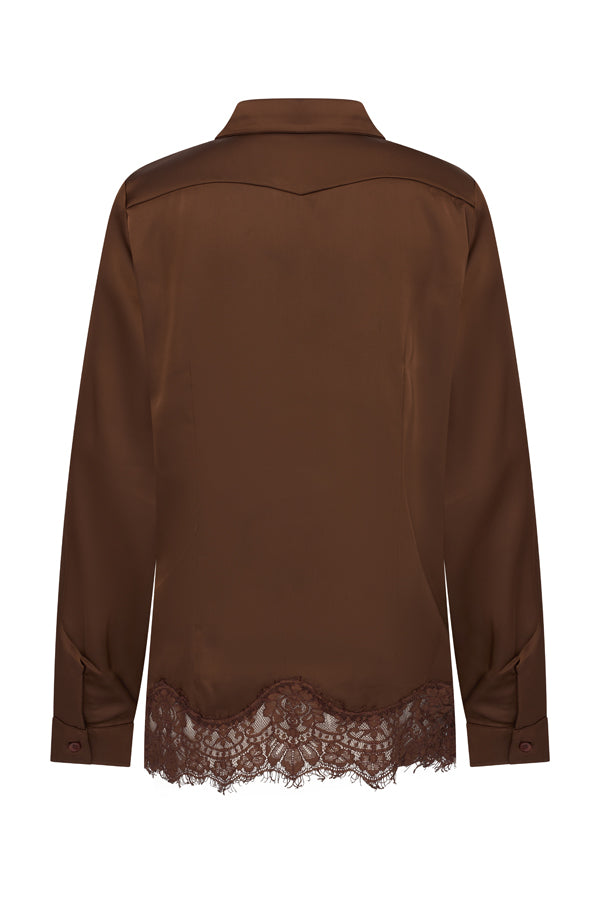 Mi Piace Bluse Kastanie - Satinspitze | MP202909