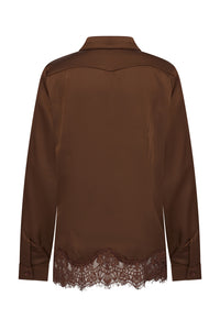 Mi Piace Bluse Kastanie - Satinspitze | MP202909