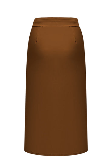 Triple Nine RK7301 Lange Rok met Split Caramel - achterkant