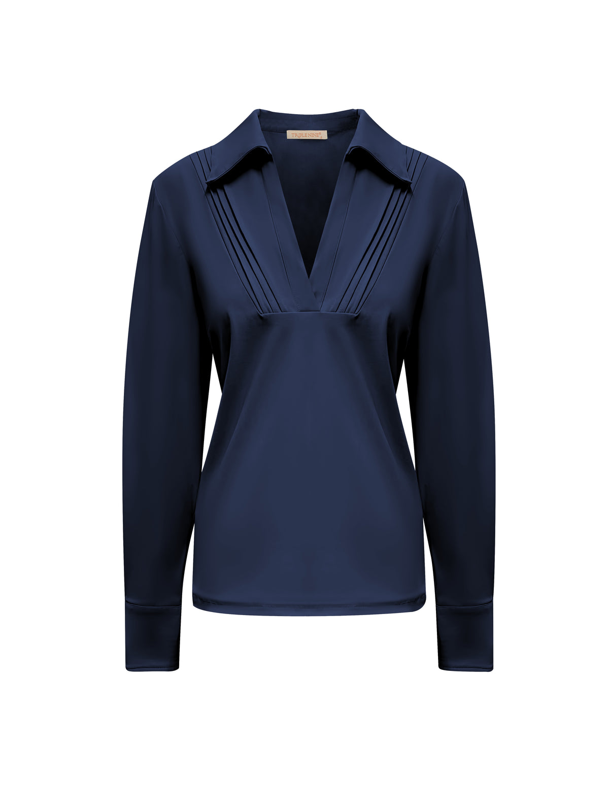 Triple Nine TP6961 travel blouse met plissé details navy