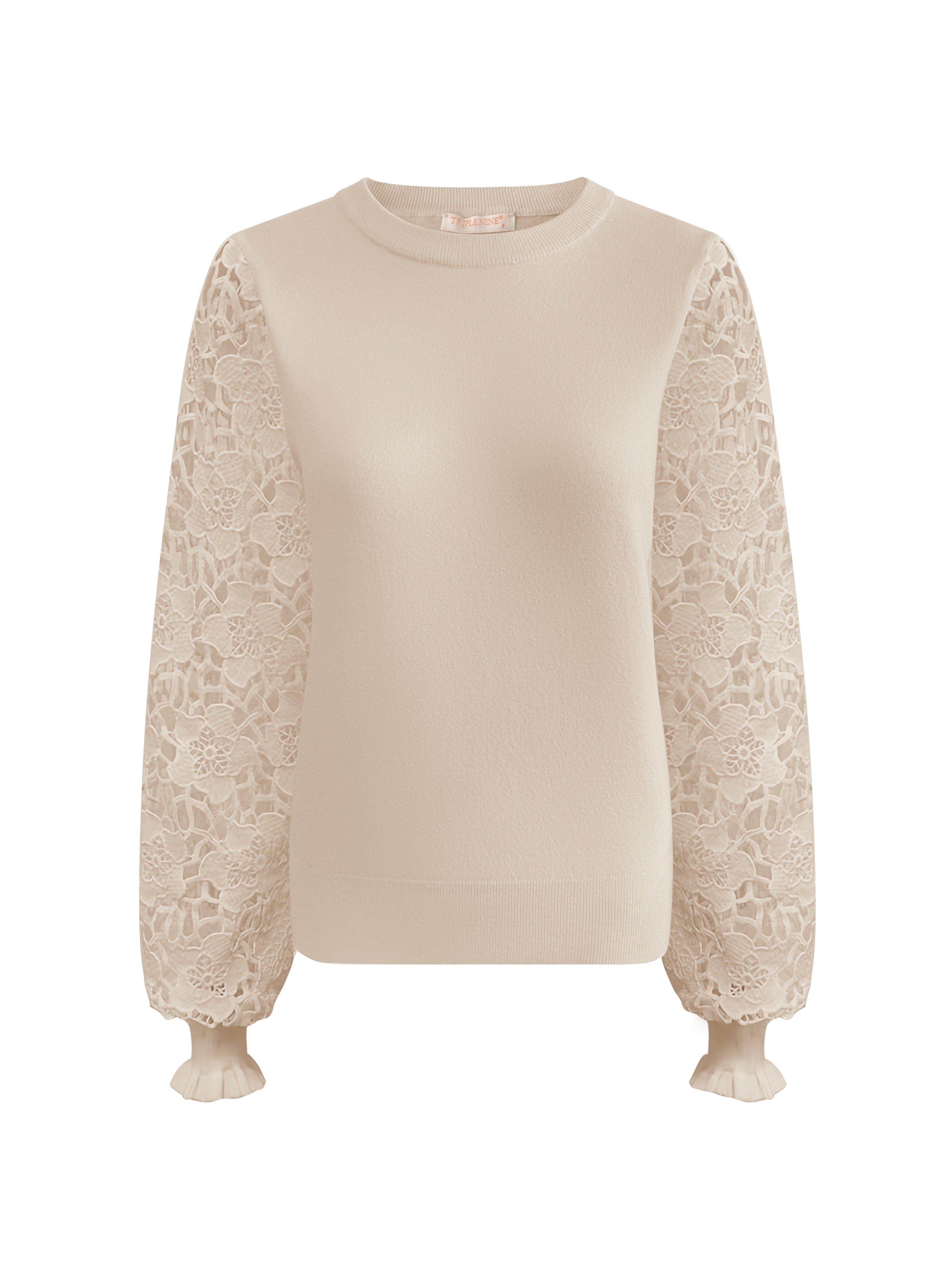 Triple Nine TR9006 Sweater kanten mouw Beige