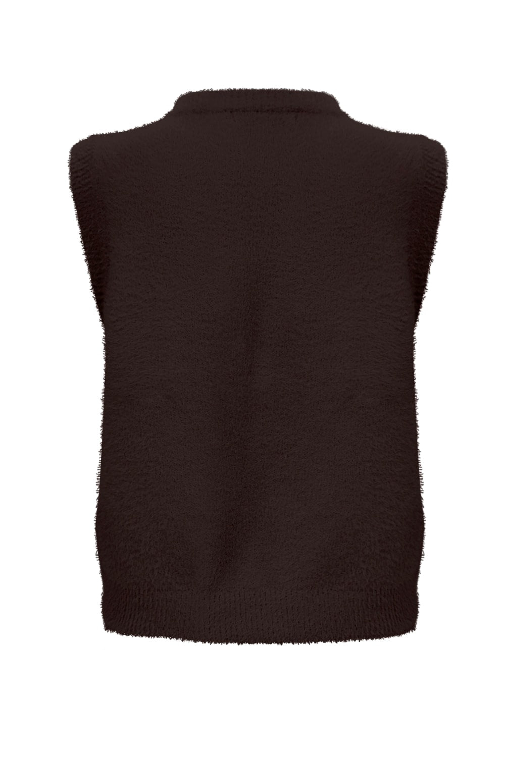 Triple Nine TR9001 fluffy gilet donkerbruin achterkant