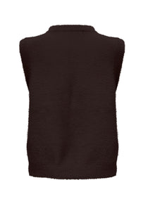 Triple Nine TR9001 fluffy gilet donkerbruin achterkant