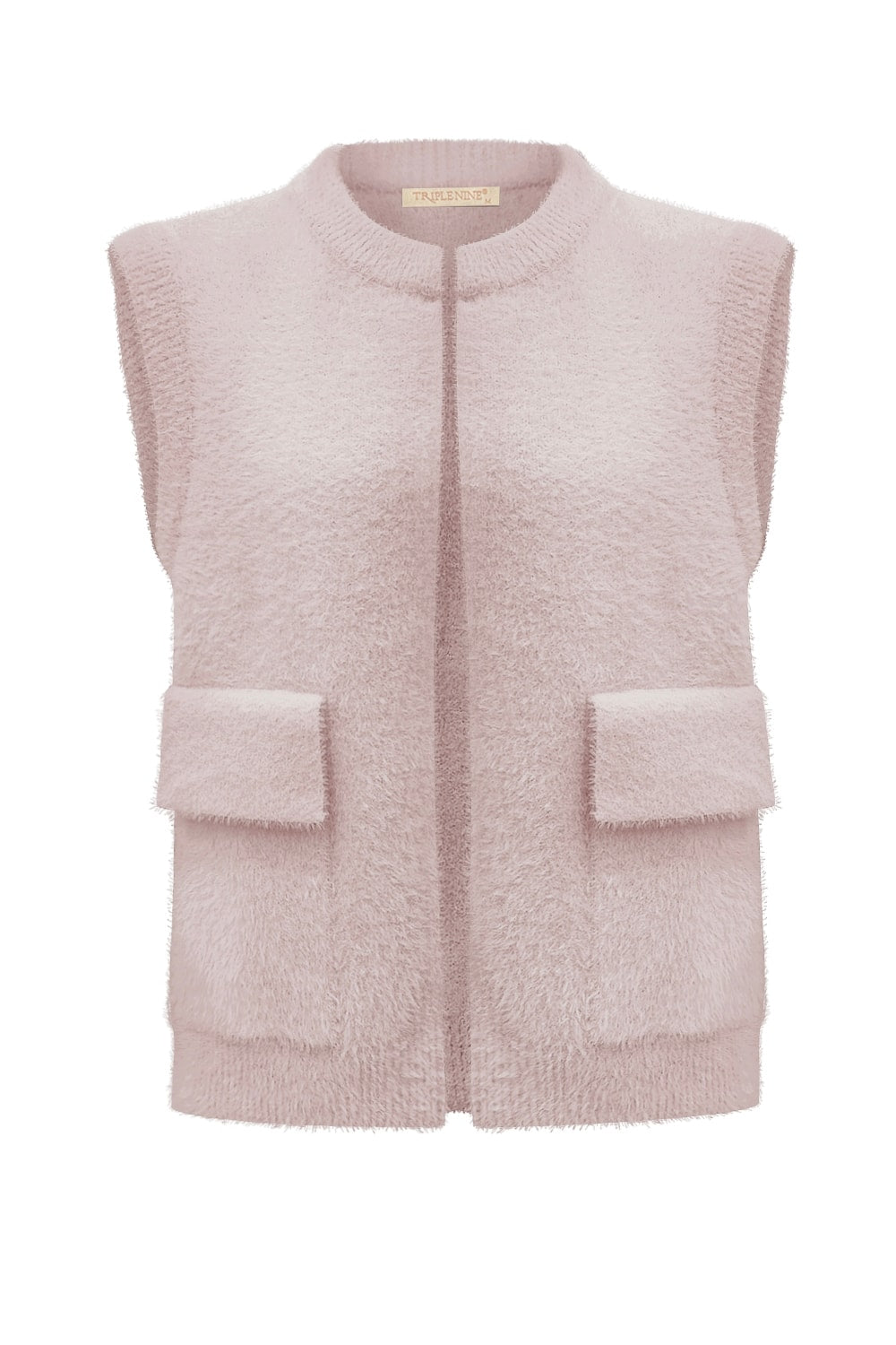 Triple Nine TR9001 fluffy gilet Powder Pink achterkant