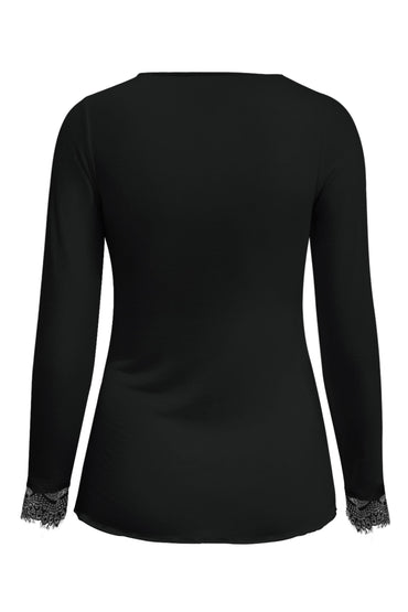 Triple Nine TR9003 Top Cashmere met Kanten V-hals Zwart - achterkant