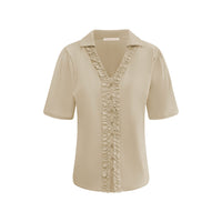 Triple Nine Blouse rouches in voorzijde BLS5931 Beige