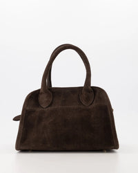 Baby Merlot - Suede - Schoudertas - Donkerbruin - 67 - Goudkleurig