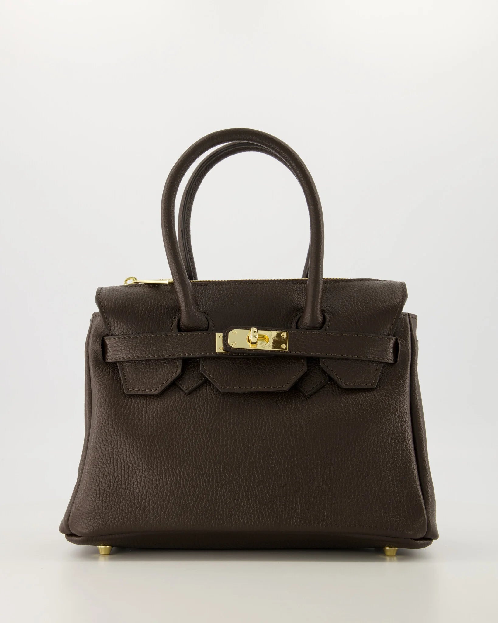 Birdie Small - cross body Handtas - Donker Bruin  - T1106 - Goudkleurig