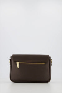 Esther - Crossbody tas - Donker Bruin - T1106 - Goudkleurig