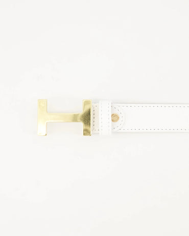 Hera Big riem  Wit D01 Goudkleurig