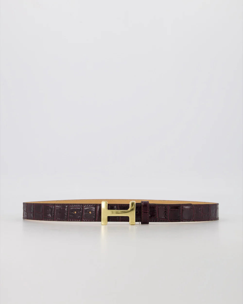 Hera Big - Croco - Riem - Burgundy - B54 - Goudkleurig