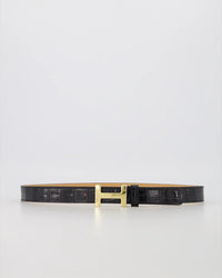 Hera Big - Croco - Riem - Zwart - B28 - Goudkleurig