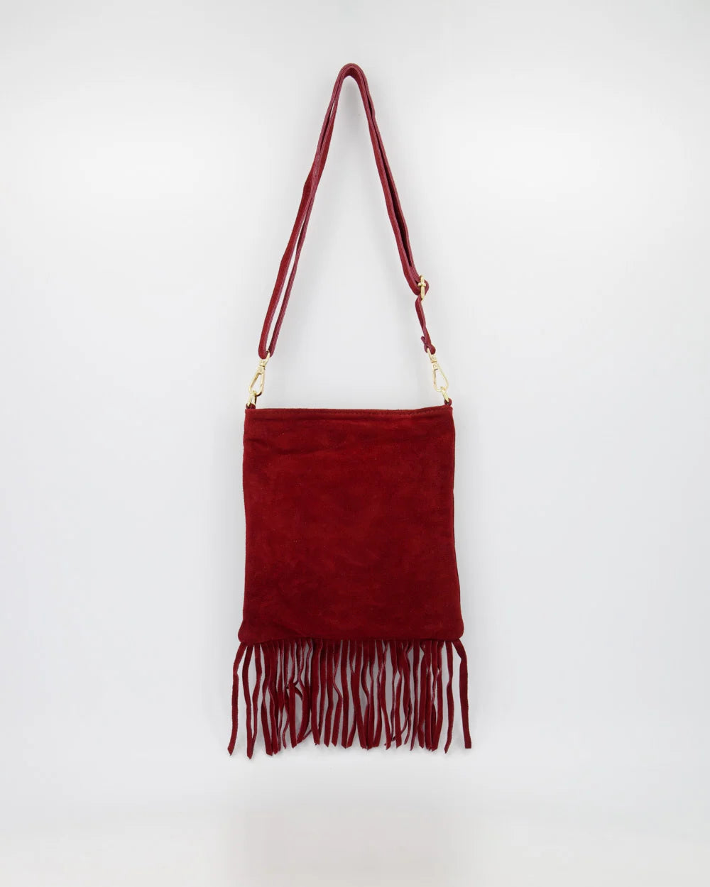 Indigo - Suede - Crossbody tassen - Burgundy - D58B - Goudkleurig