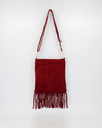 Indigo - Suede - Crossbody tassen - Burgundy - D58B - Goudkleurig