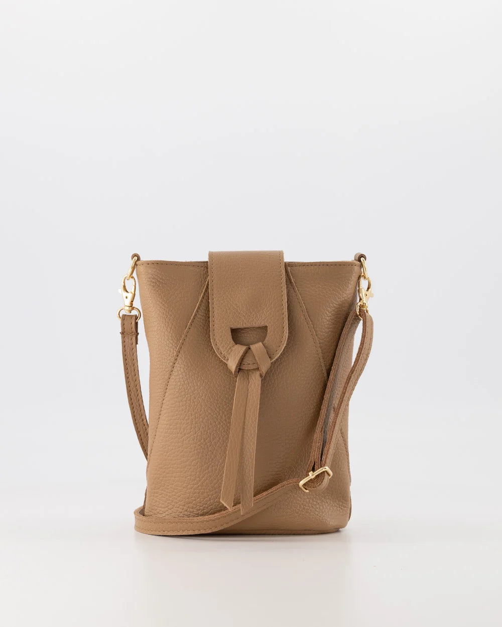 Kendra - Handtas - Cros Body Camel  D85 - Goudkleurig