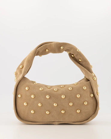 Lottie - Suede - Handtassen - Zand - 4 - Goudkleurig
