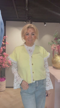Vest korte mouw & Kant details Geel