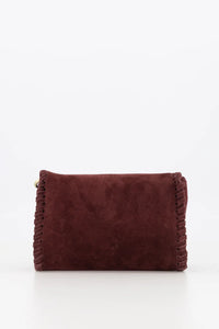 Romee - Suede - Crossbody tas - Burgundy - D58B - Bronskleurig
